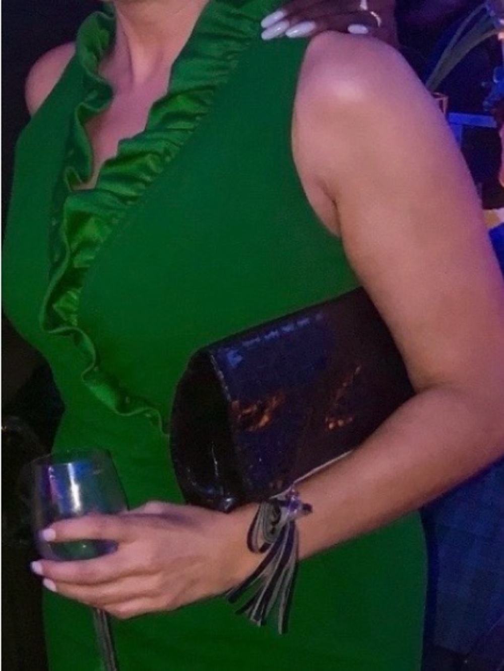 Trina Turk Emerald Halter Ruffle Jumpsuit